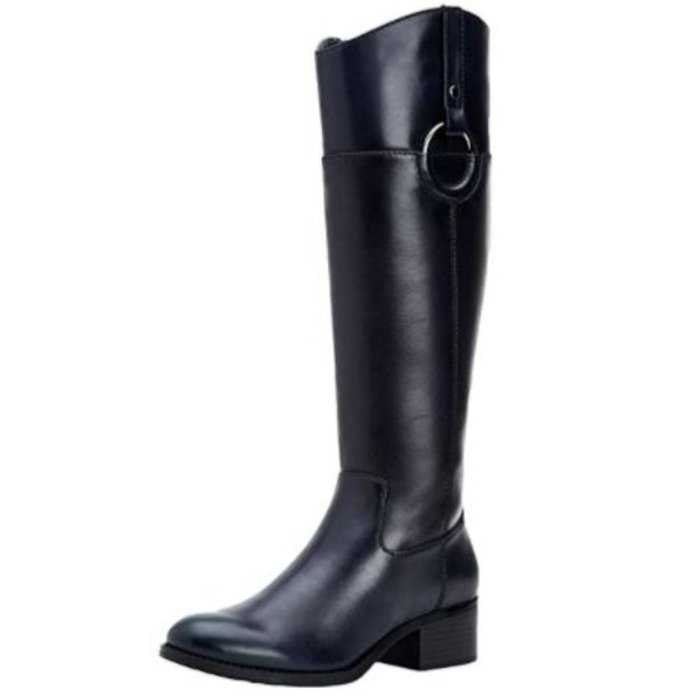 Alfani Bexley Navy Leather Knee-High Women's Boots